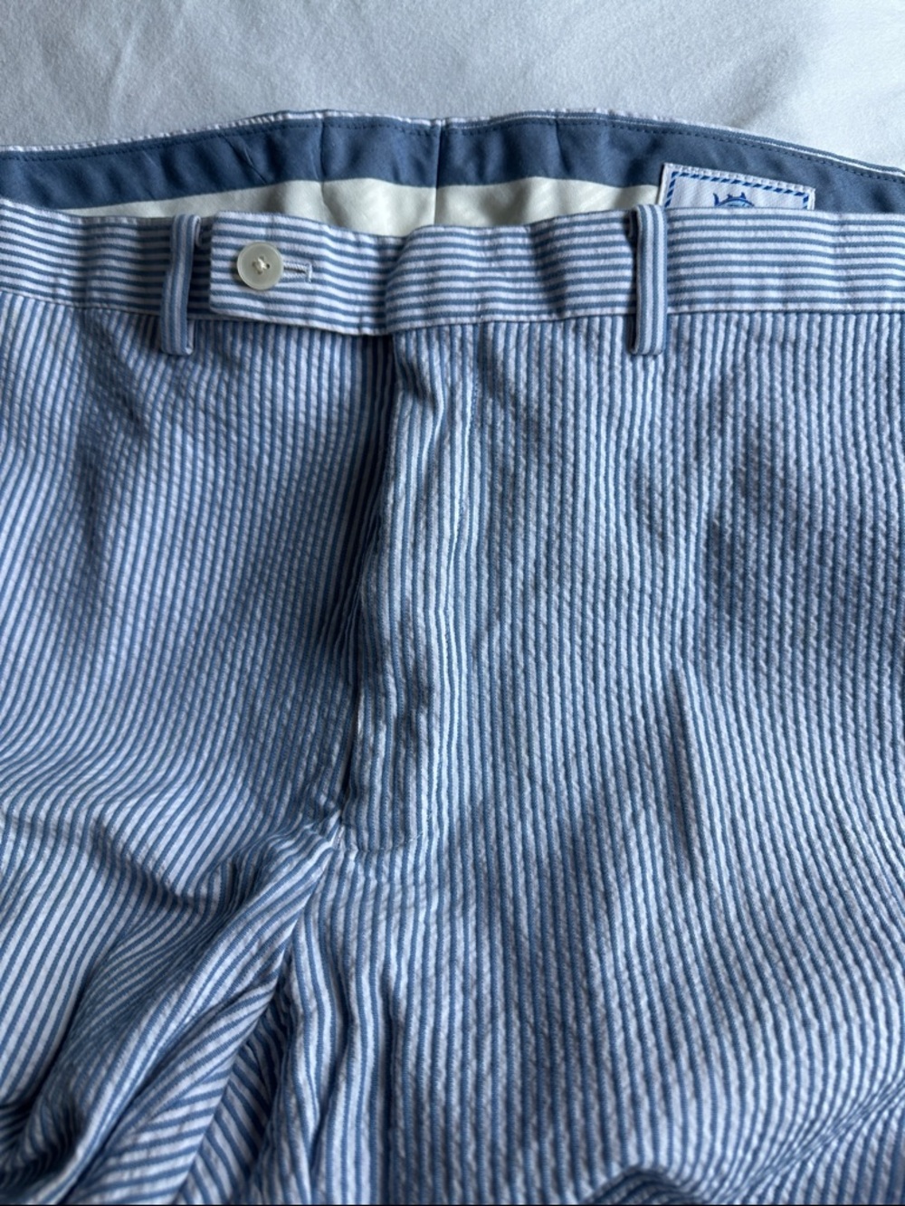Southern Tide Blue and White Seersucker Men’s Pants